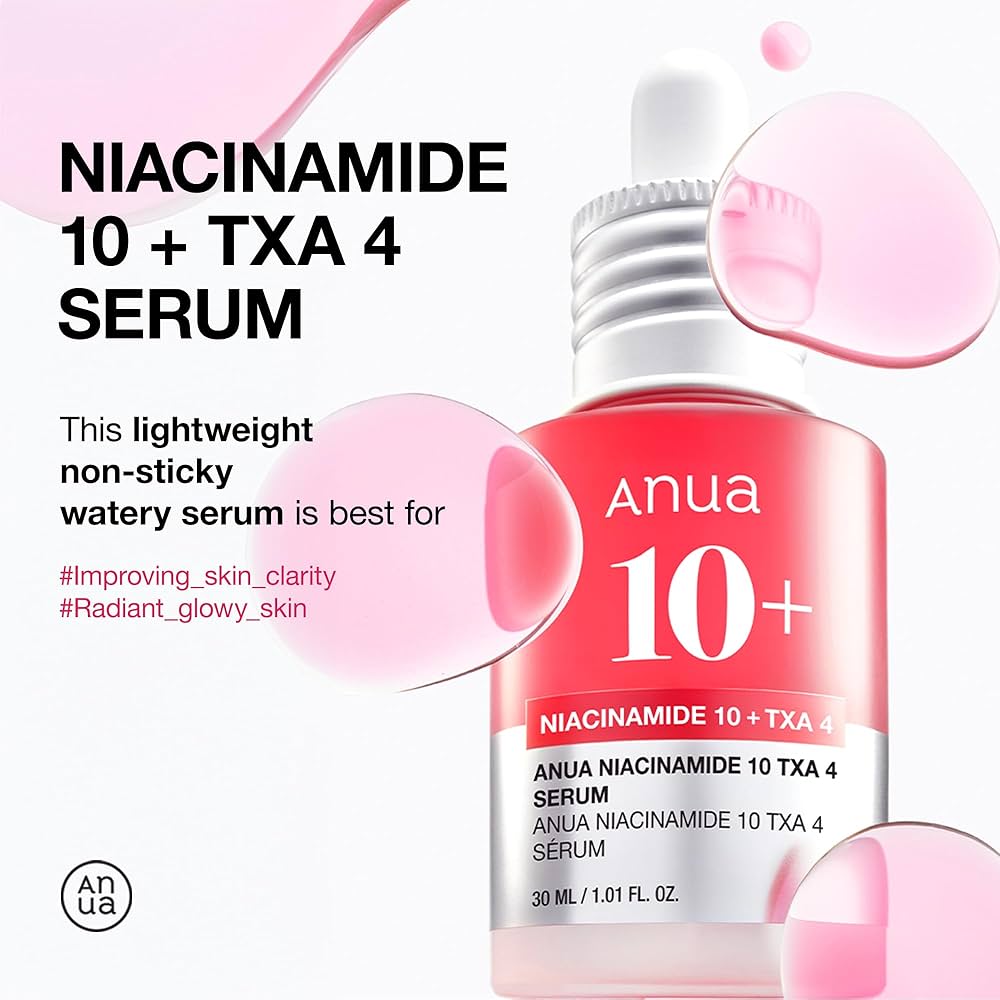 Anua Niacinamide 10% + TXA 4% Serum (30ml) – Brightening and Spot-Correcting Serum with Niacinamide and Tranexamic Acid for Clear Skin