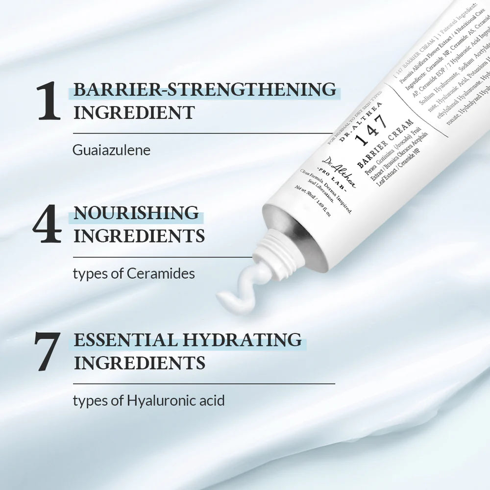 DR.ALTHEA 147 Barrier Cream (50ml) – Moisturizing Cream for Strengthening Skin Barrier and Hydrating Sensitive Skin