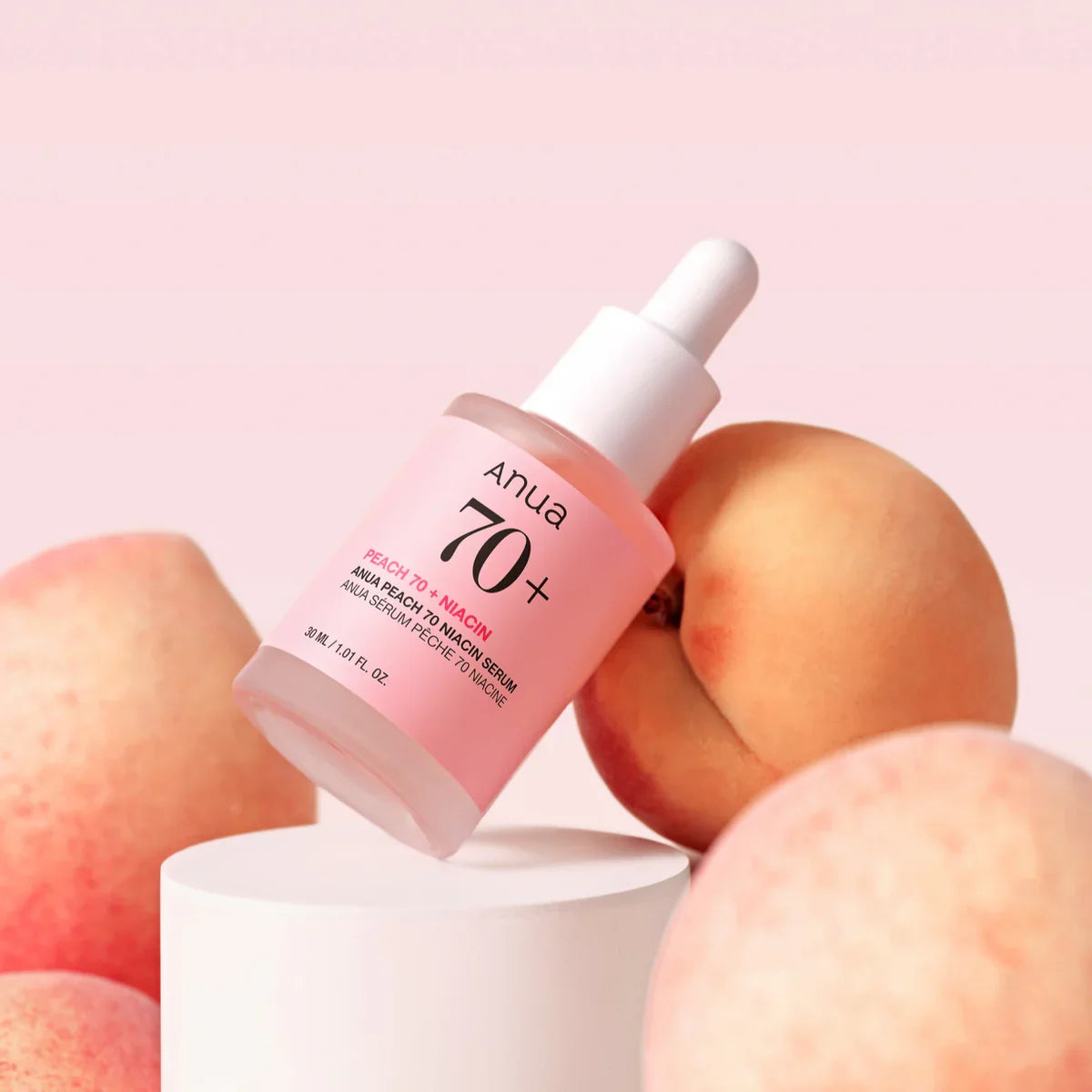 Anua Peach 70% Niacin Serum (30ml) – Brightening and Hydrating Serum with 70% Niacinamide and Peach Extract for Even Skin Tone