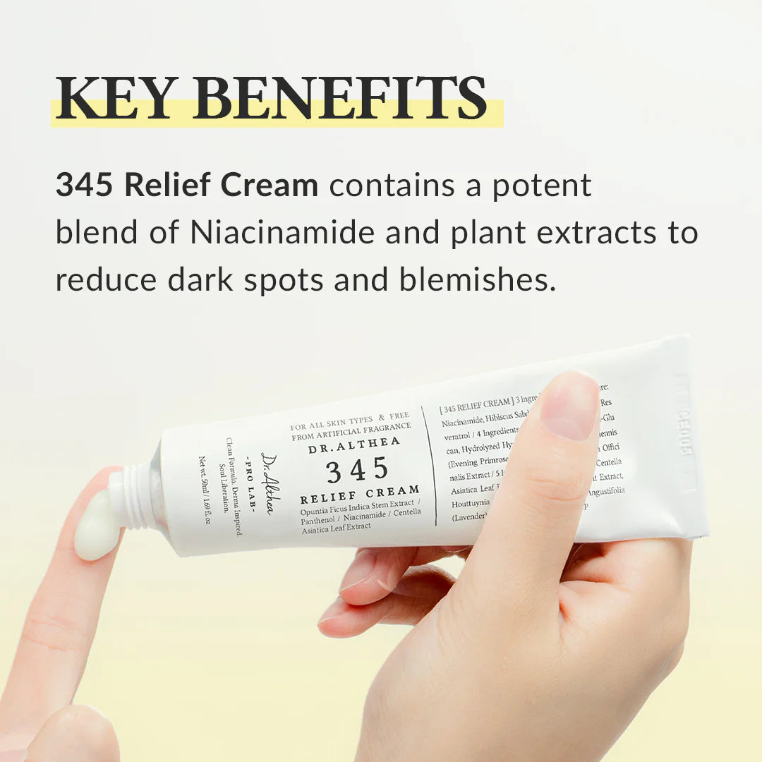 DR.ALTHEA 345 Relief Cream (50ml) – Soothing and Repairing Moisturizer for Sensitive and Irritated Skin
