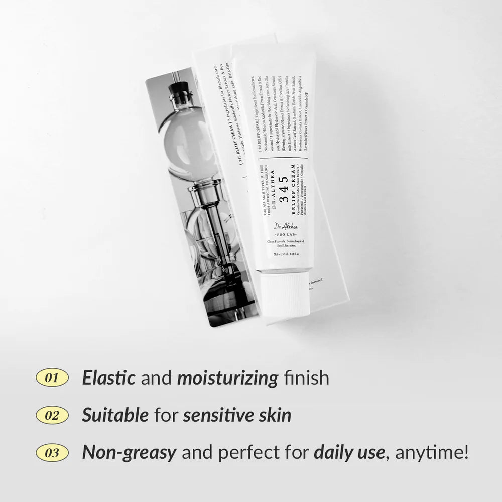 DR.ALTHEA 345 Relief Cream (50ml) – Soothing and Repairing Moisturizer for Sensitive and Irritated Skin