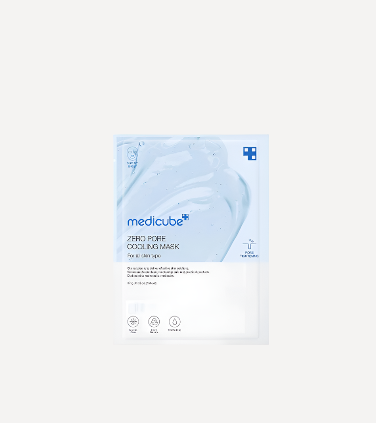 MEDICUBE Zero Pore Cooling Mask – Single Sheet Mask for Pore Tightening and Soothing with Cooling Effect