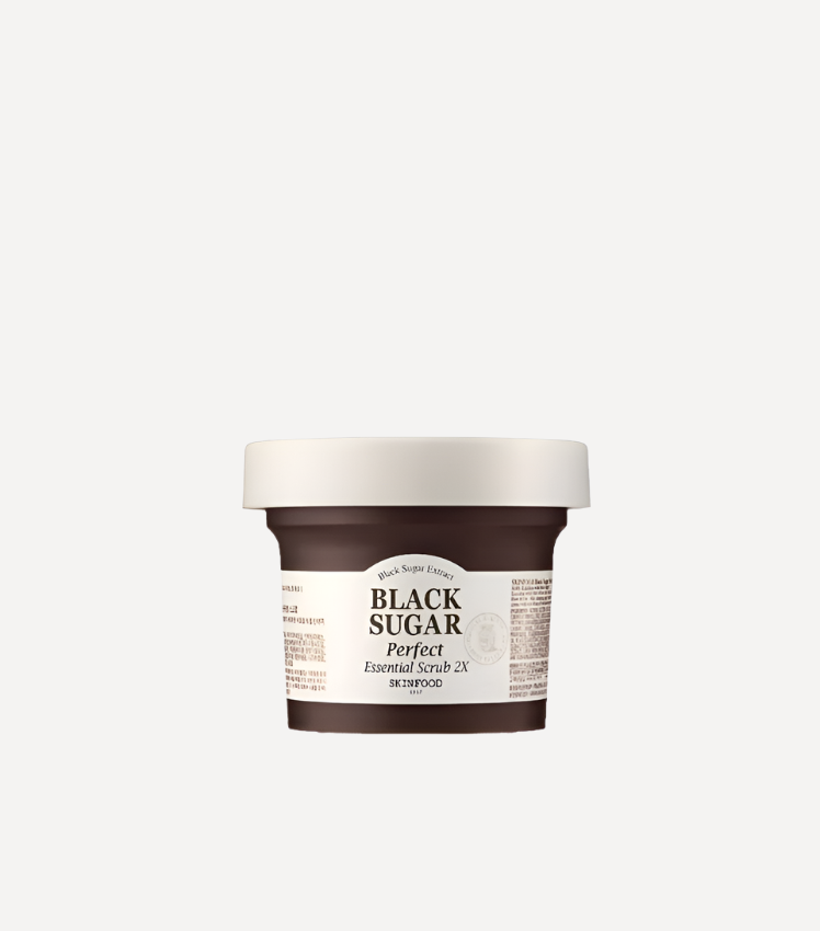 SKINFOOD Black Sugar Perfect Essential Scrub – Exfoliating Facial Scrub with Black Sugar for Smooth, Glowing Skin