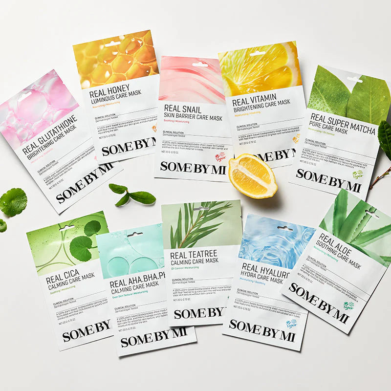 SOMEBYMI Real Care Mask Set – 10-Variant Sheet Mask Collection Targeting Hydration, Brightening, and Acne Care