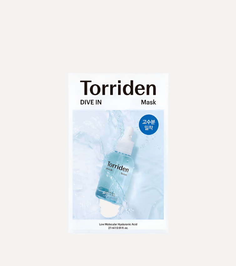 TORRIDEN DIVE-IN Low Molecular Hyaluronic Acid Mask (1pcs) – Deep Hydrating Sheet Mask with Low Molecular Weight Hyaluronic Acid for Enhanced Moisture Absorption